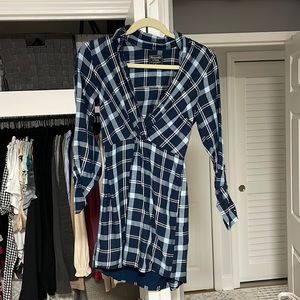 Abercrombie and Fitch blue plaid mini dress